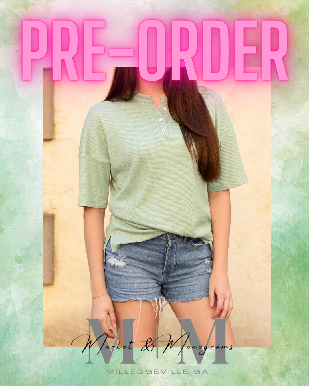 Solid Buttoned Short Sleeve Top with Slits