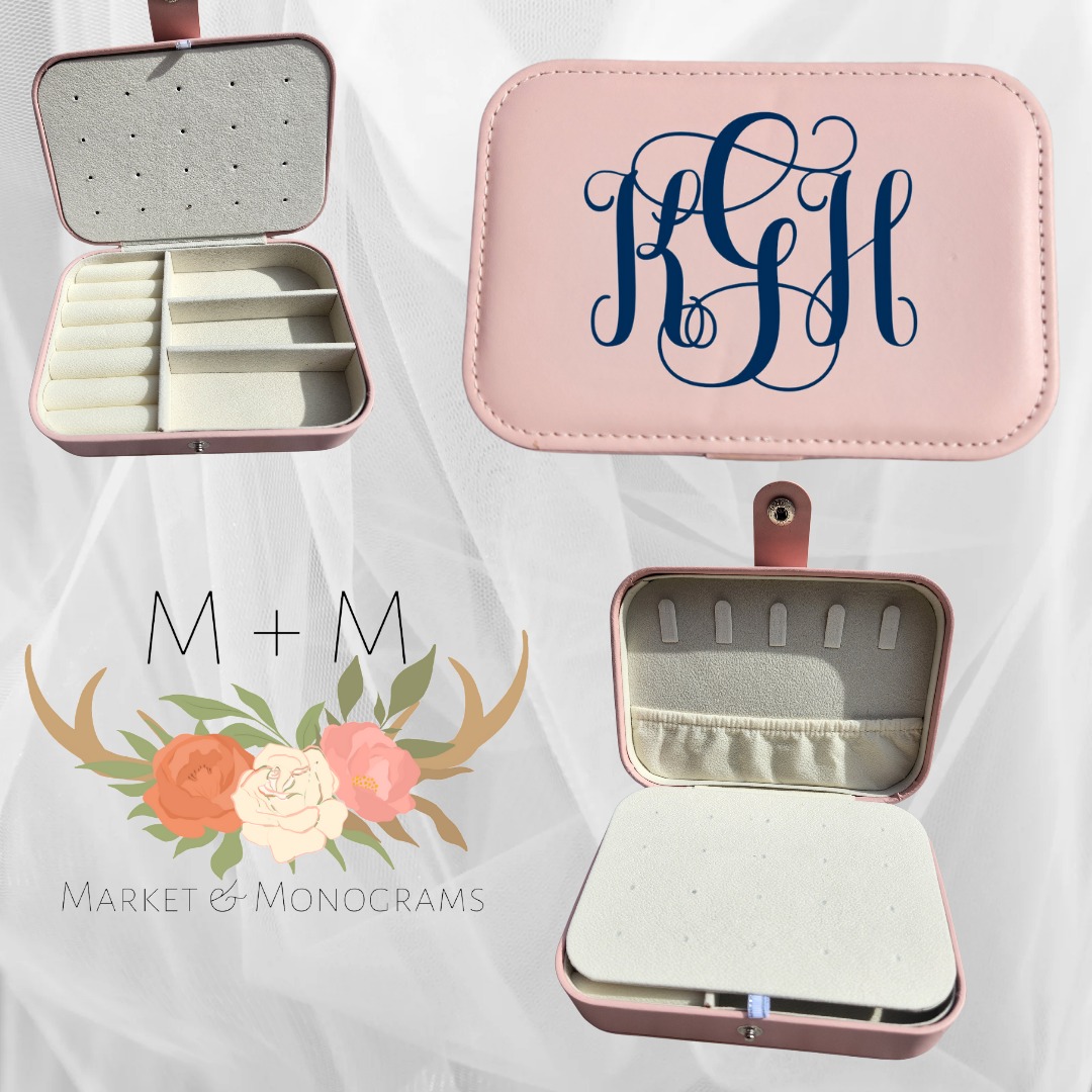 Travel Jewelry Box with Monogram