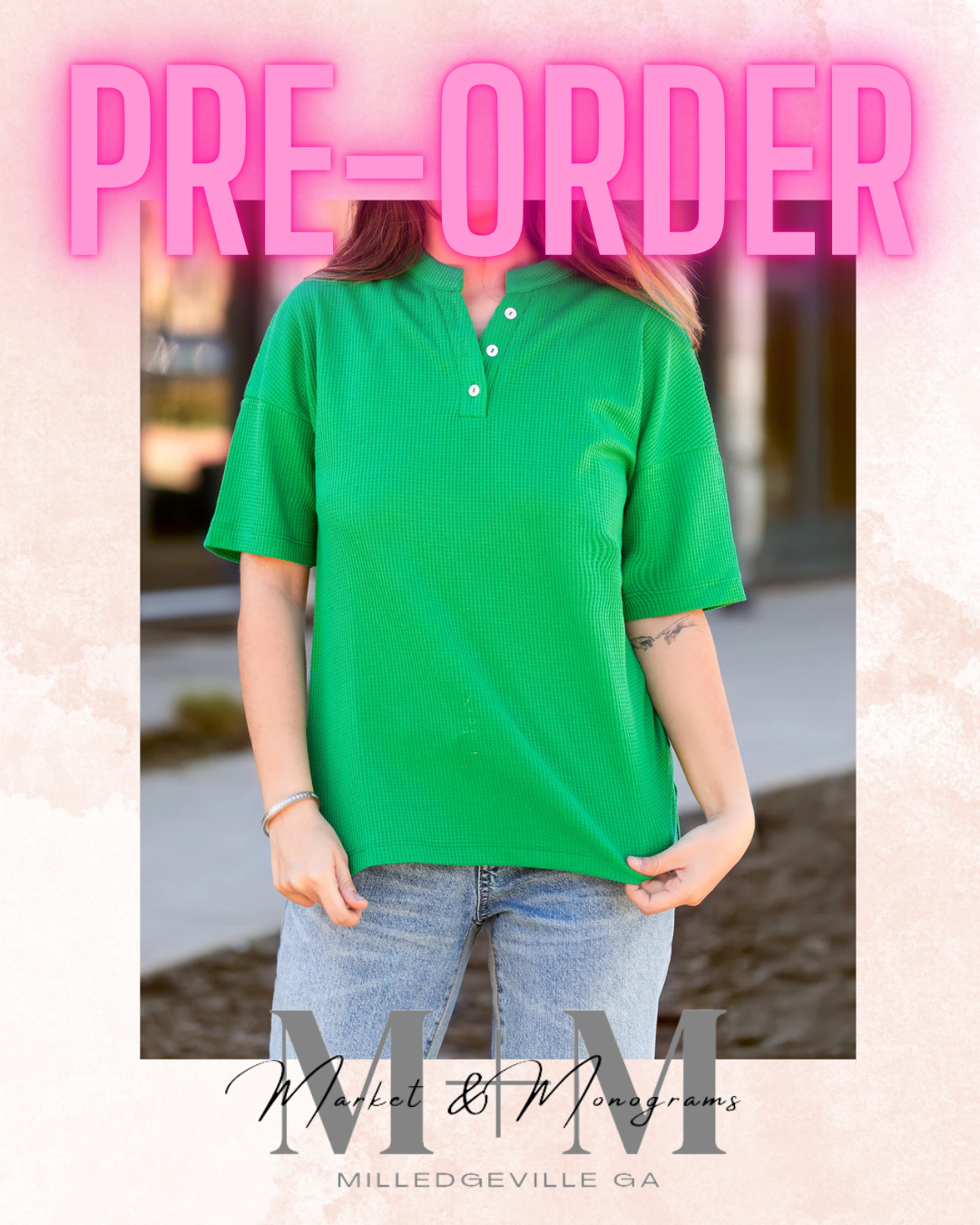 Solid Buttoned Short Sleeve Top with Slits