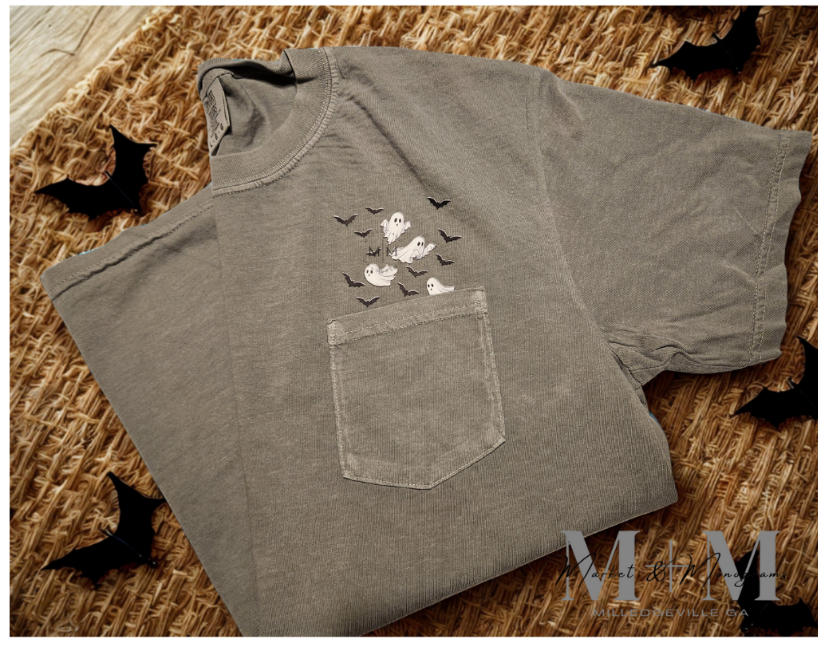 Bats & Ghosts OH MY Pocket Tee (MTO)
