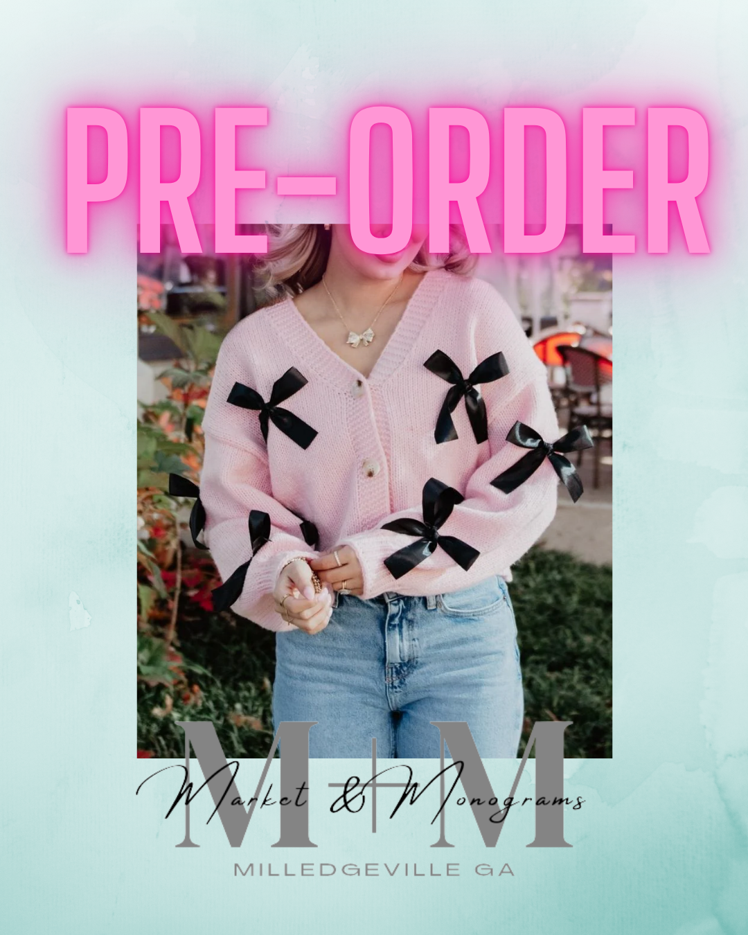 Satin Bow Long Sleeve Sweater Cardigan *ENDS 10/31*