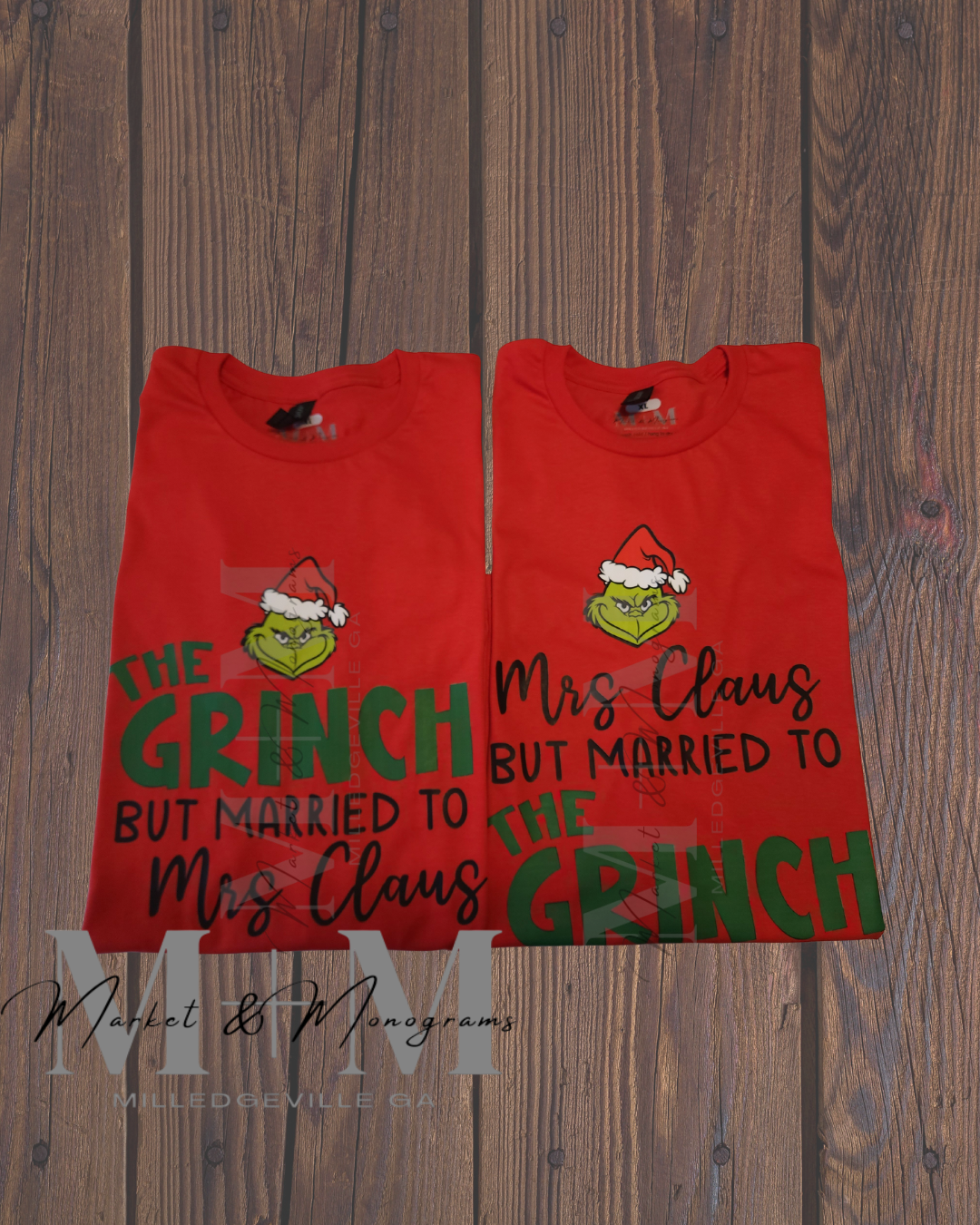 Mrs. Claus & The Grinch Christmas Matching Shirts (MTO)
