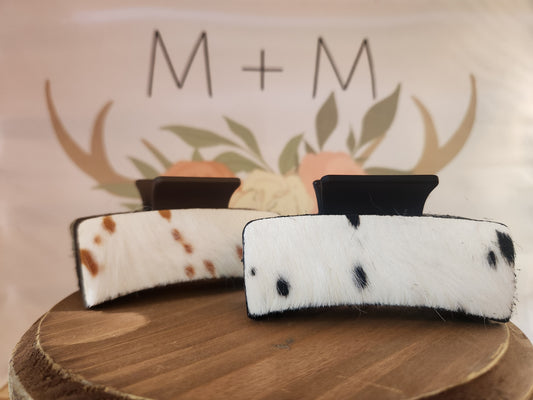 Cowhide Claw Hair Clips