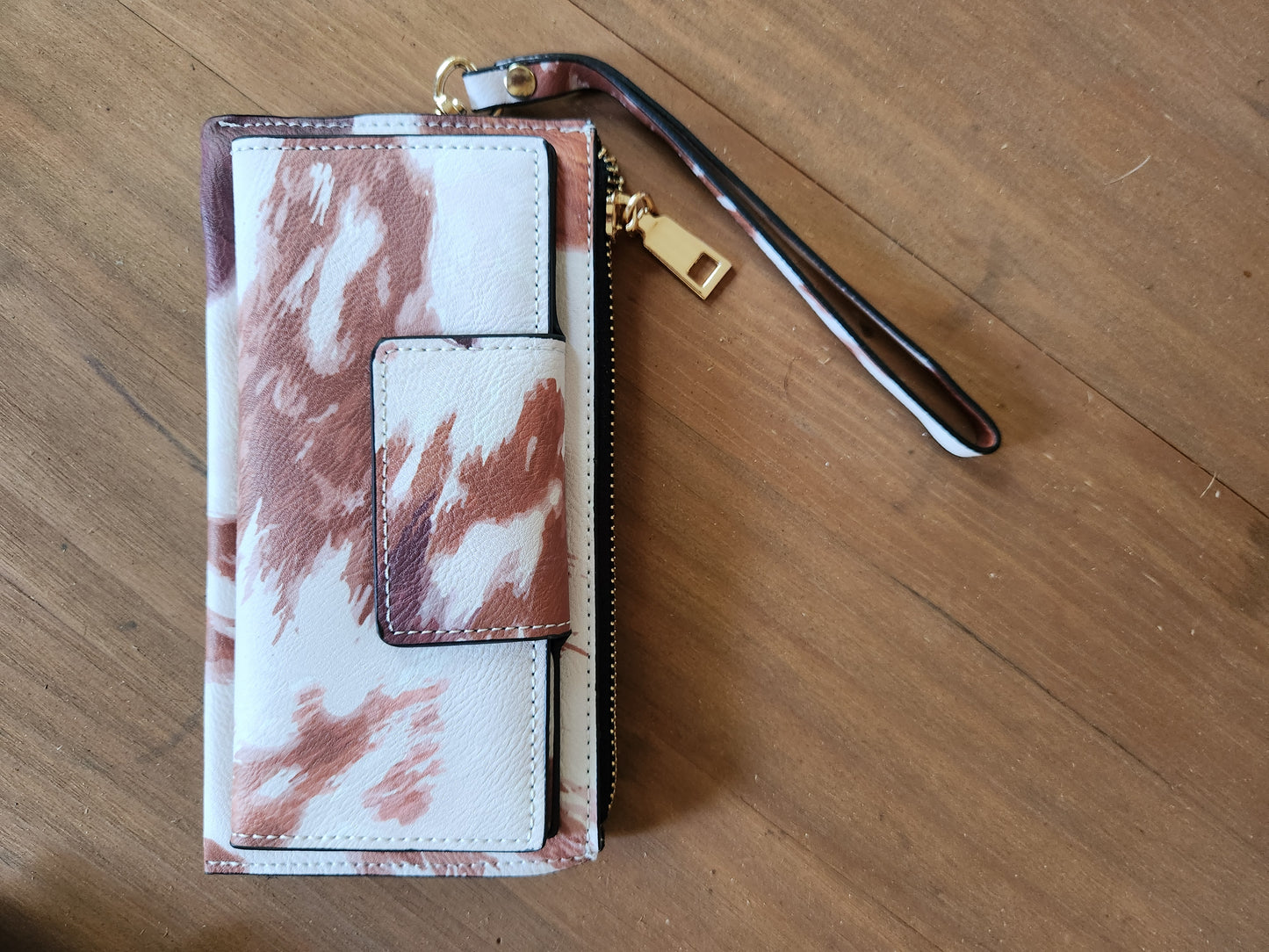 Faux Leather Wristlet Wallet