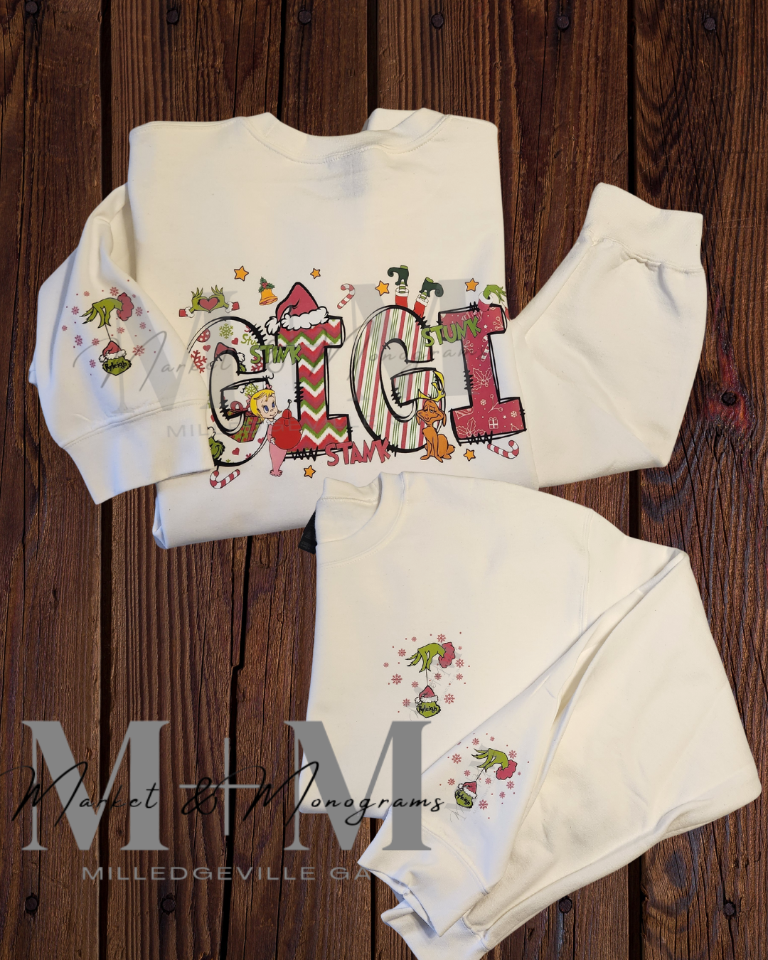 Pink Grinch Character Sweatshirt (MTO)