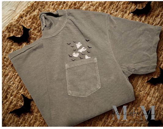Bats & Ghosts OH MY Pocket Tee (MTO)