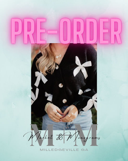 Satin Bow Long Sleeve Sweater Cardigan *ENDS 10/31*