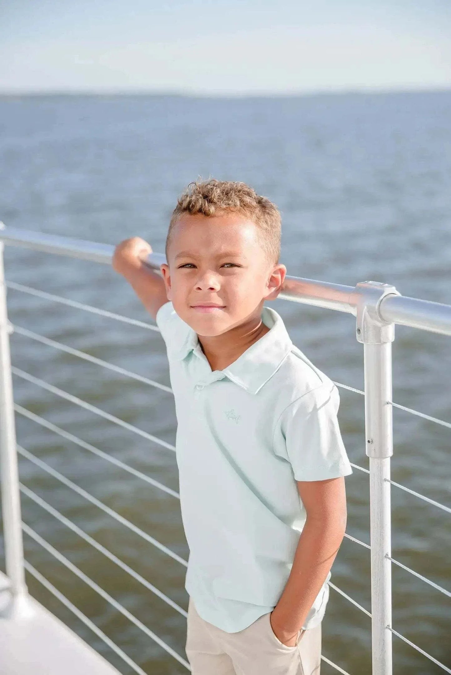 Saltwater Boys Company - Seafoam SBC Signature Pima polo shirt