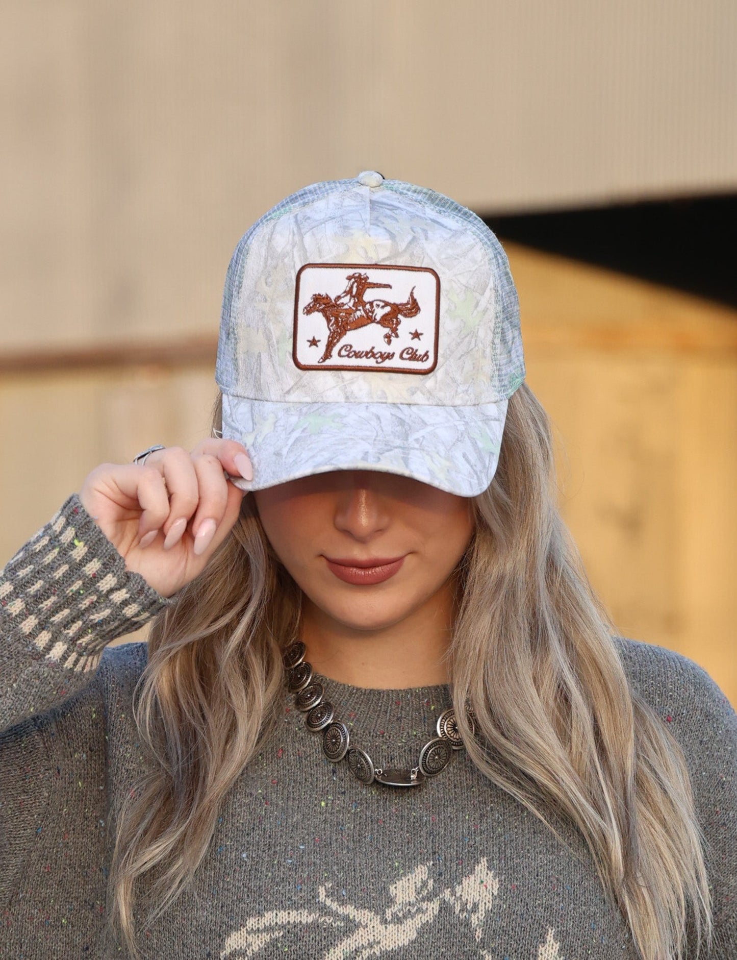 Cowboys Club Embroidered Patch Mesh Cap