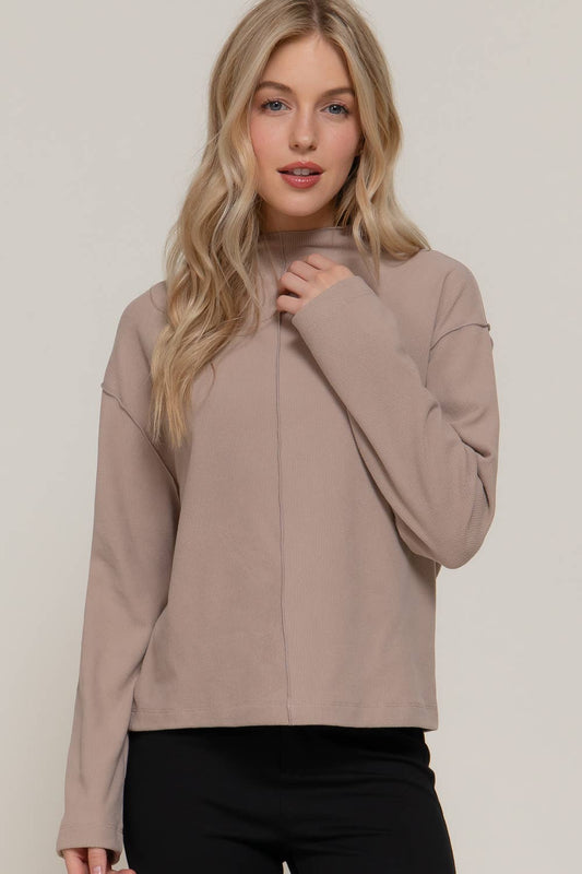 Frontier Brushed Rib Top - Mushroom or White