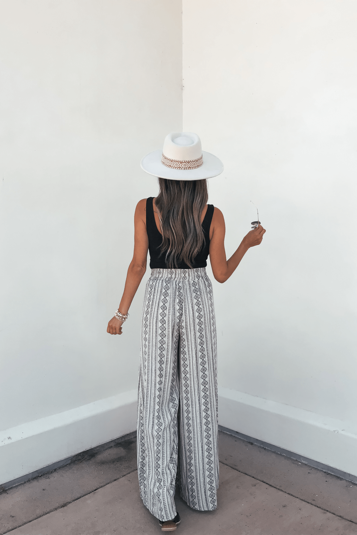 Georgia Breeze Beige Print Wide Leg Pants - ONLY 1 SMALL AVAILABLE