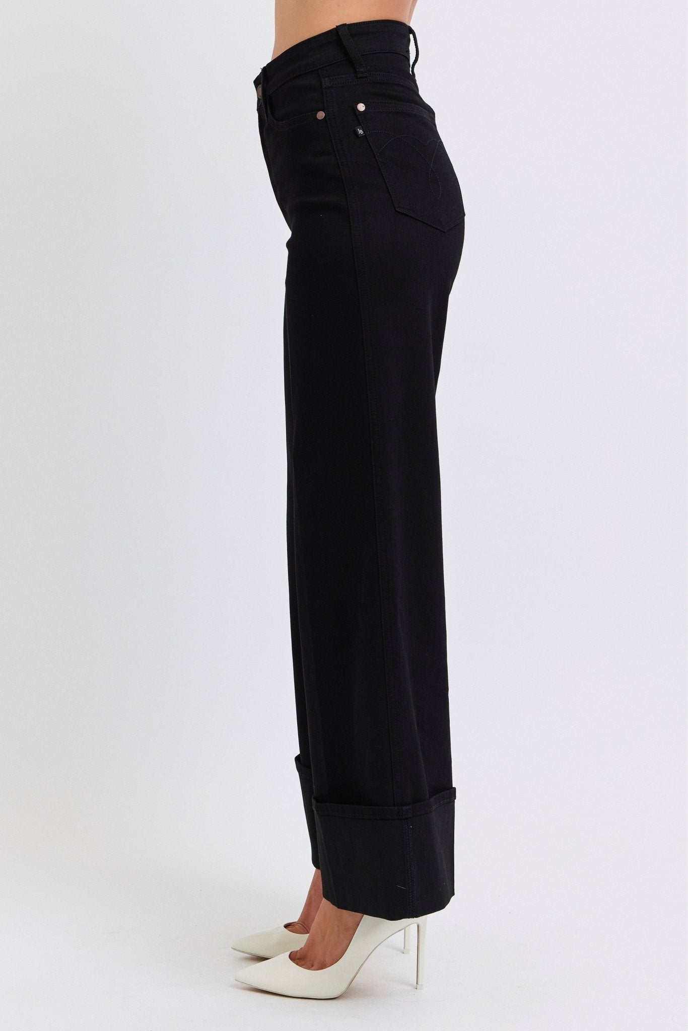 Judy Blue Black Retro Wide Cuffed Leg Jean
