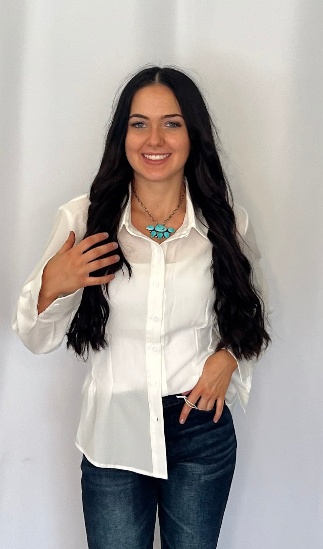 Mercedes Ivory Button Down Shirt