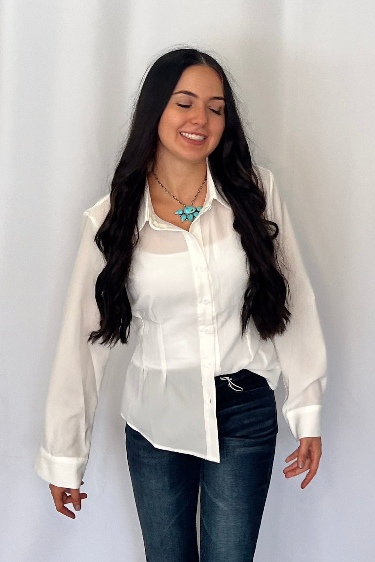 Mercedes Ivory Button Down Shirt
