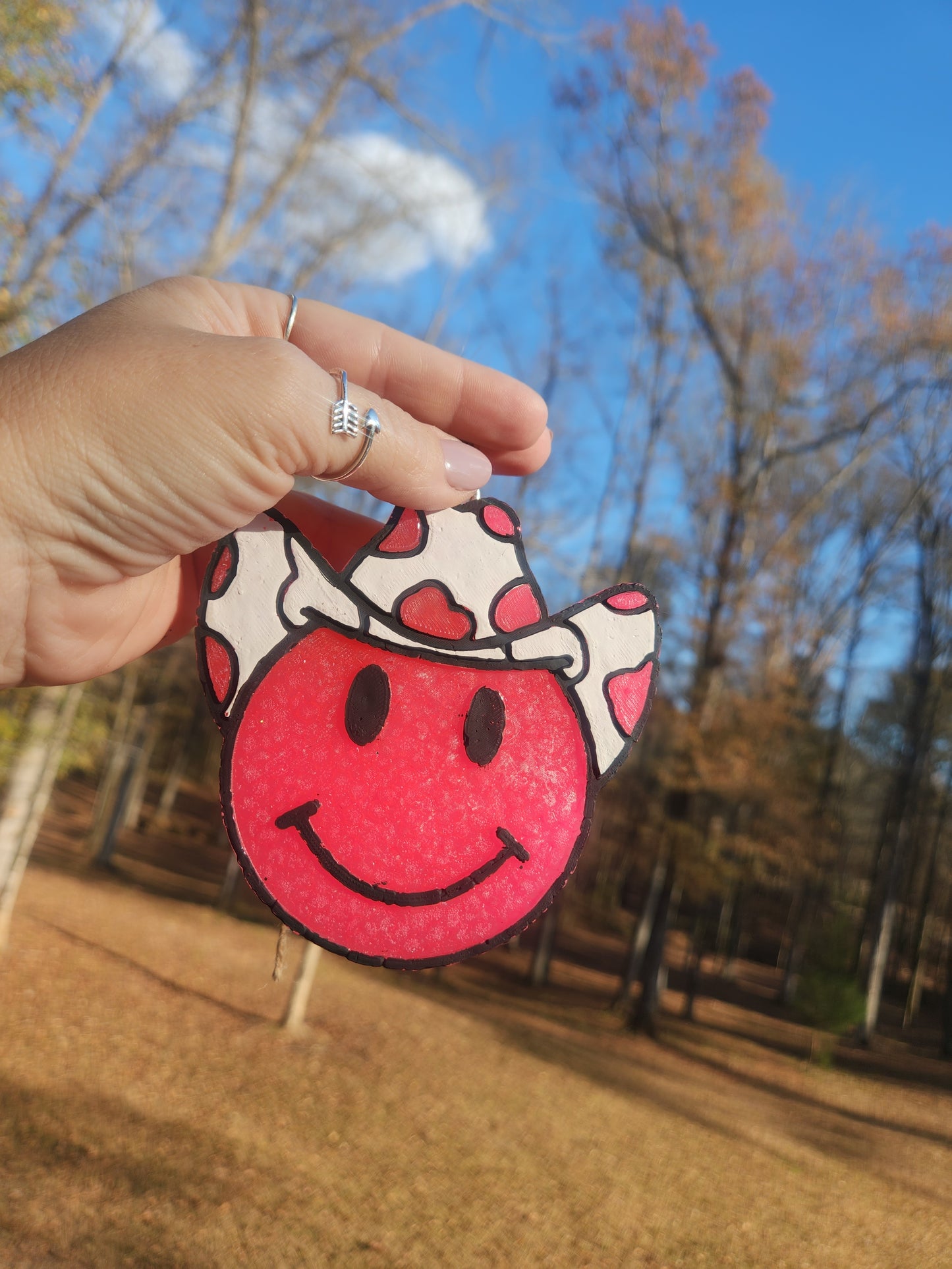 Pink Smiley Cowgirl Freshie