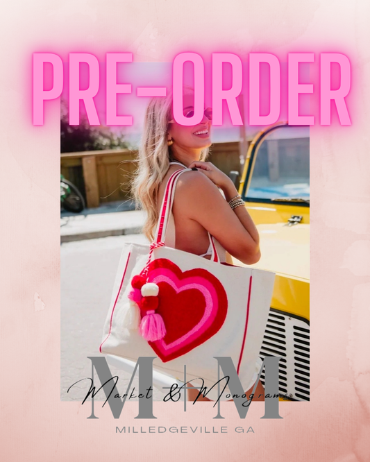 Beating Heart Chenille Beach Tote Bag *ENDS 1/23*