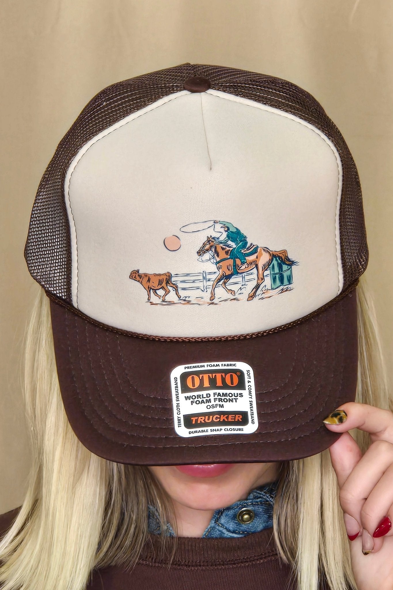 Roping Cowboy Trucker Hat 