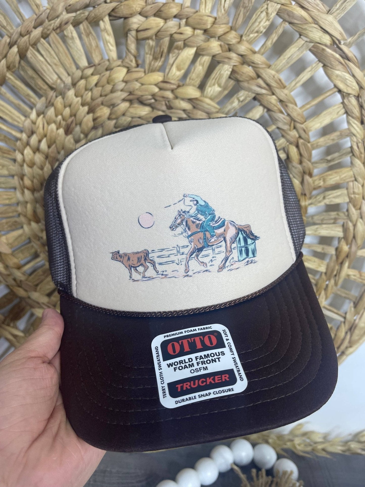 Roping Cowboy Trucker Hat 