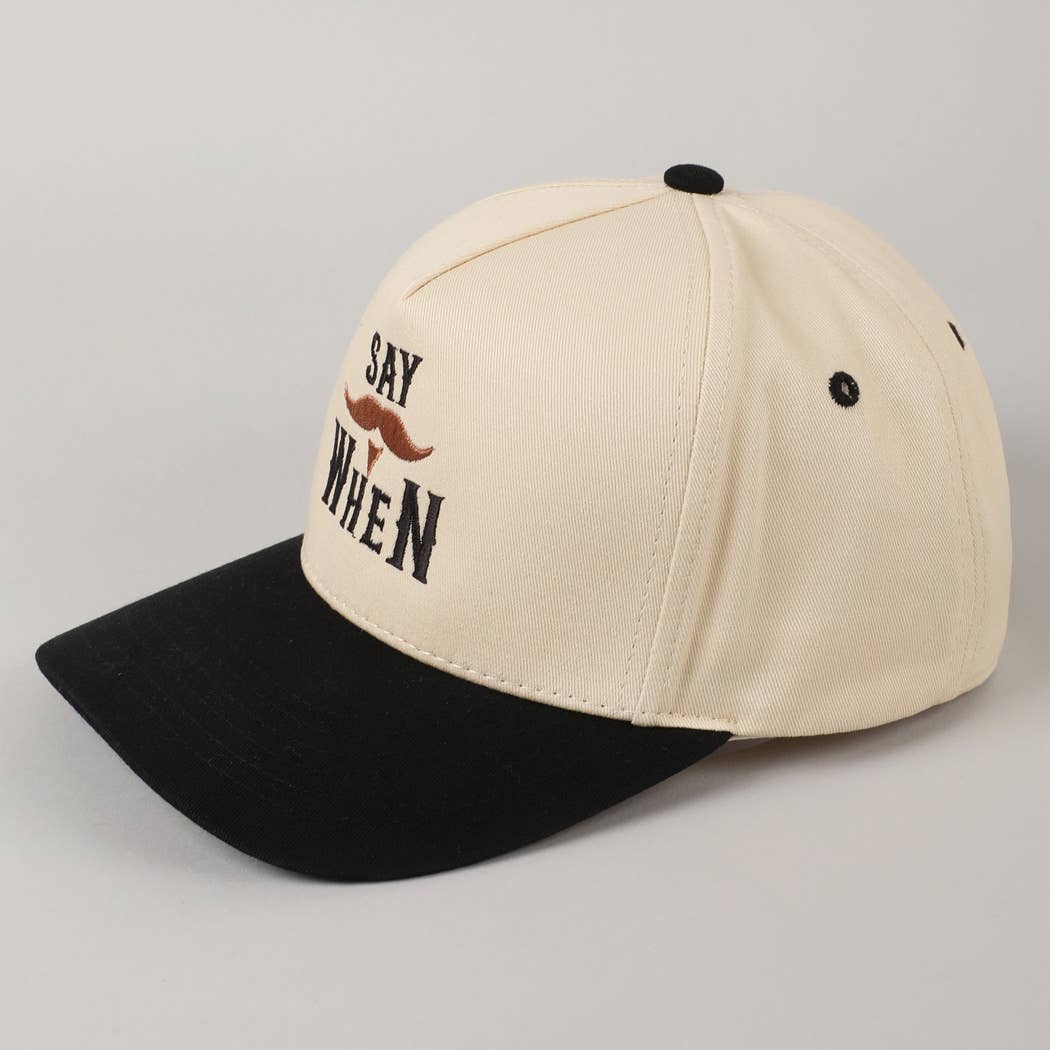 Say When Mustache Two-Tone Trucker Hat