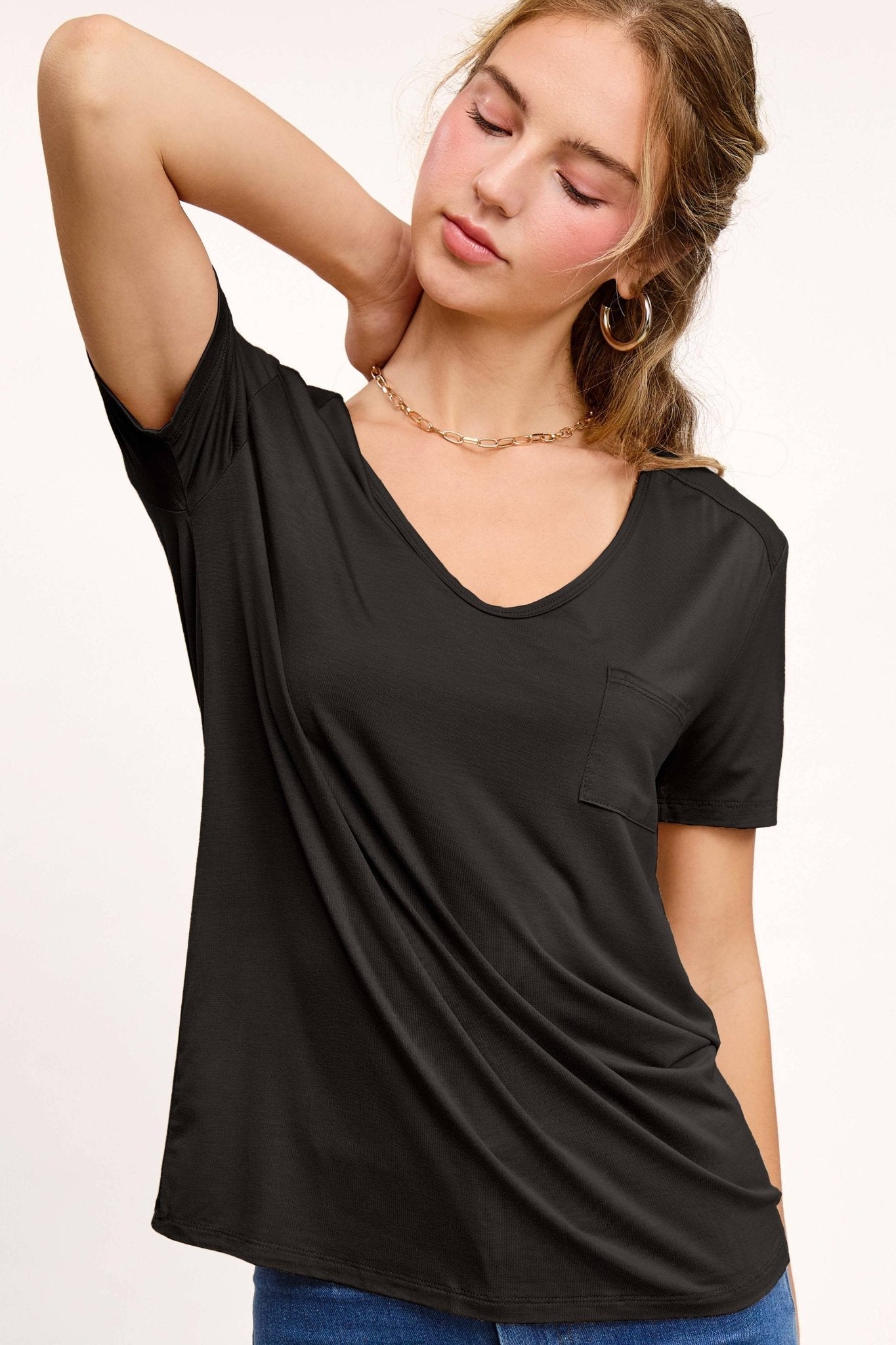 Super Soft Pocket Basic Tee - Marsala, Olive, Ginger, Black and Off White